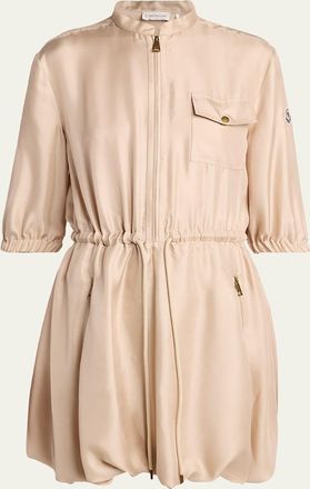 Moncler Silk Twill Mini Shirtdress