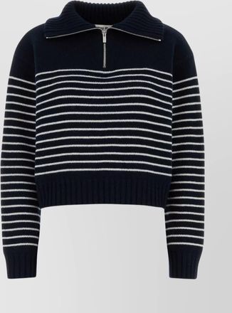 Miu Miu cashmere sweater with ribbed cuffs and hem