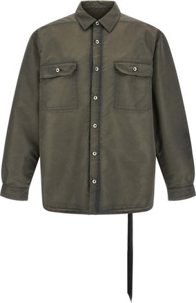 Rick Owens Green Solid Shirt Jacket