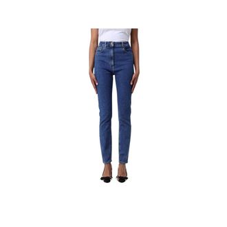 Elisabetta Franchi High-Waisted Denim Jeans - female - Elisabetta Franchi - Slim Fit Jeans - Blue - W26 - Jeans