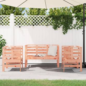 Berkfield Home Beautiful 3 Piece Garden Lounge Set Solid Wood Douglas in Light Brown