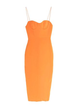 Alex Perry Orange Lee Stretch-cr&ecirc;pe Midi Dress Size XXS