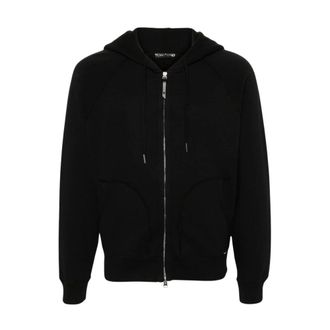 Tom Ford Cotton Zip Hooded Top - male - Tom Ford - Zip-throughs - Black - XL - Sweatshirts & Hoodies