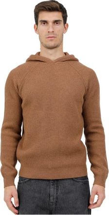 MC2 Saint Barth Geribbelde Trui van Merino Wol - Heren - Hoodies - Bruin - L - Wol - Hoodies & sweatvesten