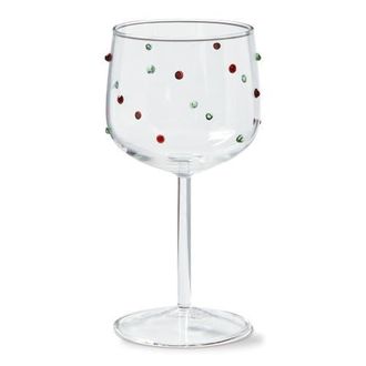 Tag Christmas Dottie All Purpose Wine Glass Borosilicate Multi 3.35x7.08 in in Clear at Nordstrom