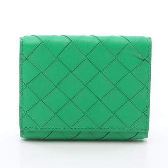 Bottega Veneta Green Leather Coin Purse/Coin Case (Pre-Owned)