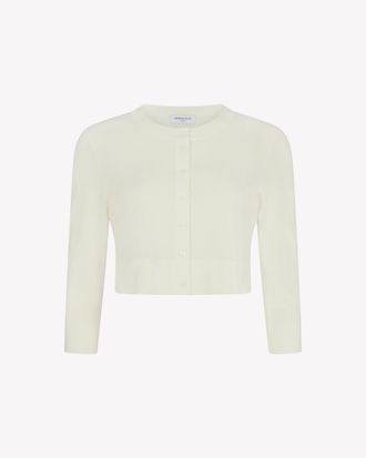 Serena Bute Fitted Cropped Cardigan - Cream