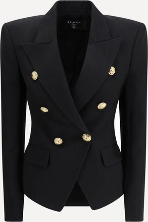 Balmain Giacca 6 bottoni aderente in grain de poudre Woman 40