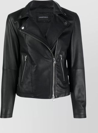 Emporio Armani motorcycle jacket silver hardware