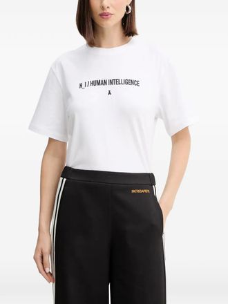 Patrizia Pepe T-shirt met ronde hals en printdetail - Wit