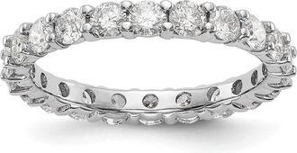Diamond2Deal 14k White Gold Lab Grown Diamond Eternity Wedding Band Ring 2Ct Clarity- VS Color- G-H