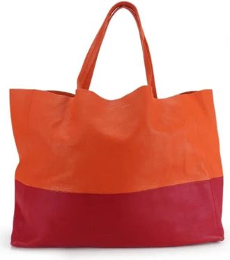 Celine Pre-owned Tote Bags, female, Orange, Size: ONE SIZE Pre-owned Leather celine-bags