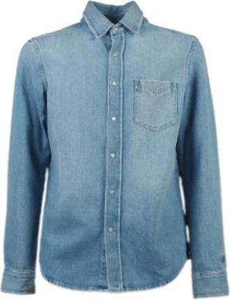 Tommy Hilfiger Overhemden, Heren, Blauw, S, Denim, Denim Overhemd