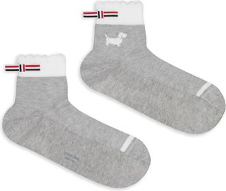 Thom Browne Calzini con intarsio Hector - Grigio