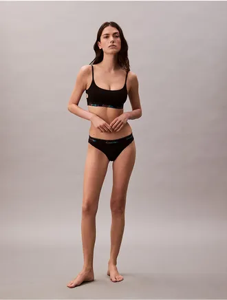 Calvin Klein Womens Icon Cotton Modal Pride Bikini - Black - XS