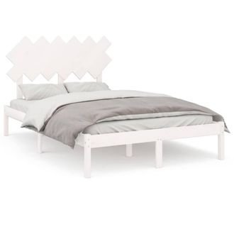 Berkfield Home Bed Frame White 120x200 cm Solid Wood | Size: Small Double