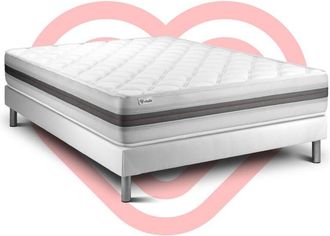 VITALIT Somier Blanco + Colch&oacute;n Con Espuma Viscoel&aacute;stica 180 X 220