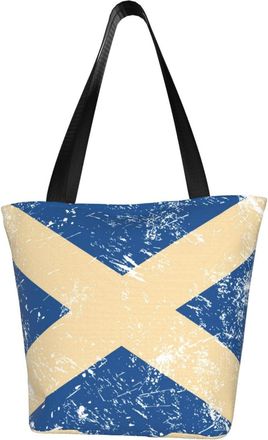 AOOEDM Scotland Retro Flag Tote Bag Women Capacity Shoulder Grocery Shopping Bags