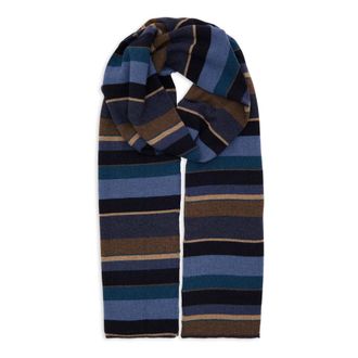 Gallo Unisex eenvoudige blauwe sjaal met veelkleurige strepen - unisex - Wintersjaals - Veelkleurig - ONE Size - Accessoires
