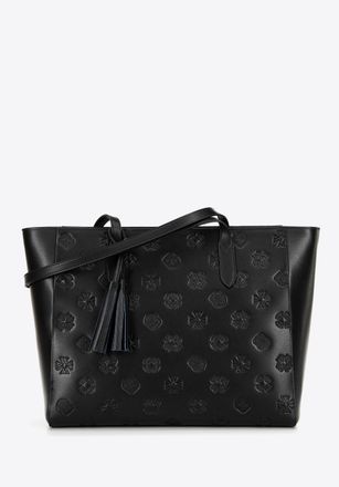 Wittchen Dames leren shopper met kenmerkende zwarte en zilveren zwarte en