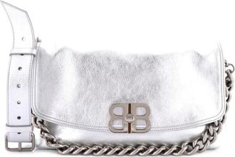 Balenciaga BB Soft Flap Bag Leather Large shoulder bag - Zilver