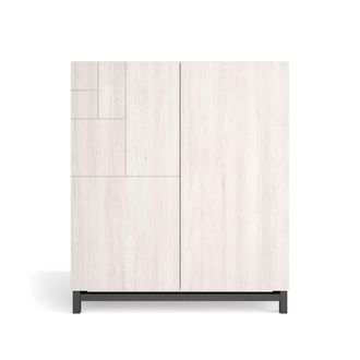 HERDASA Zapatero de melamina blanco patas grafito 112x90x27 cm