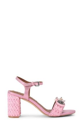 Kurt Geiger Kensington Embellished Raffia Sandal in Light/Pastel Pink at Nordstrom, Size 6.5Us