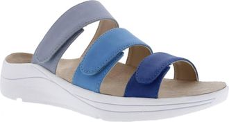 Drew Womens Sawyer Faux Leather Sandals In Blue Combo