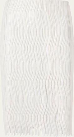 Akris Techno Wave Guipure Slit Pencil Skirt