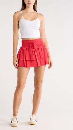 Abound Tiered Mini Skirt in Red Saucy at Nordstrom Rack, Size X-Small
