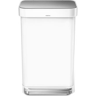 Simplehuman 45L rectangular step can with liner pocket in White at Nordstrom