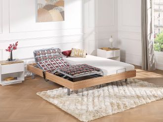 Vente-Unique Set relax con sospensioni, in lattice CASSIOPEE III di YSM&Eacute;E - Motori OKIN - 2 x 80 x 200 cm - Quercia