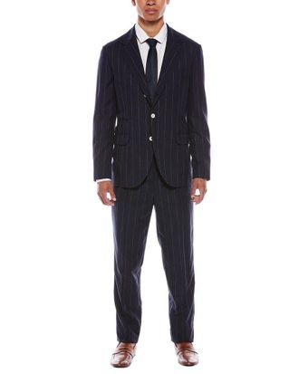 Brunello Cucinelli 2Pc Wool-Blend Suit With Flat Front Pant