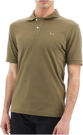 La Martina Slim Fit Polo met Korte Mouwen - Heren - Polos - Groen - 2XL - Katoen - Tops