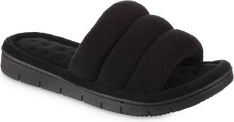 Isotoner Womens Recycled Aster Slide Slipper In Black