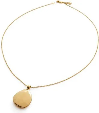 Monica Vinader Deia Pebble Locket Necklace in 18K Gold Vermeil at Nordstrom