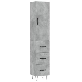 Berkfield Home Highboard Concrete Grey 34.5x34x180 cm Engineered Wood