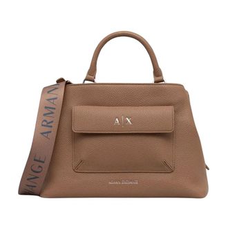 A|X Armani Exchange Tassen, Dames, Bruin, ONE Size, Leer, Tassen > Schoudertassen