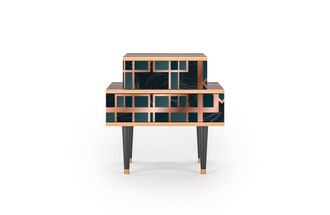 StoryZ Mesita de noche azul-verde 2 cajones L 58 cm