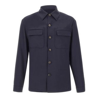 Pal Zileri Light Jackets, male, Blue, Size: XL Overshirt Jacket