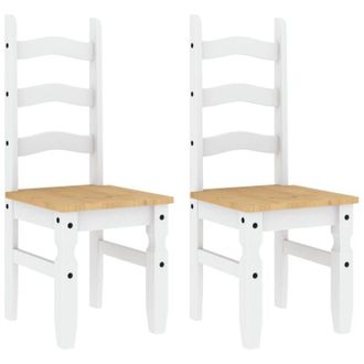 vidaXL Vidaxl - Dining Chairs 2 pcs Corona White 42x47x107 cm Solid Wood Pine