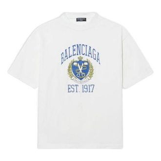 Balenciaga Varsity Logo T-Shirt Medium Fit White 612966TLV891375