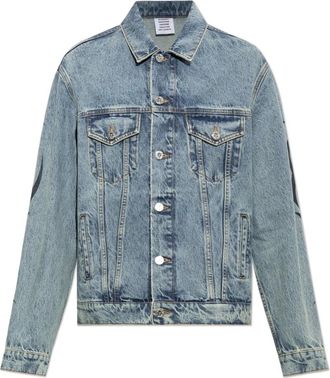VETEMENTS Jassen, Heren, Blauw, L, Denim, Vintage Effect Denim Jacket