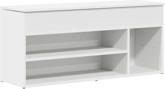 vidaXL Banco Zapatero Madera De Ingenier&iacute;a Blanco 102x30,5x45 Cm Vidaxl