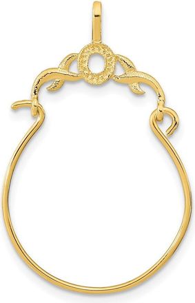 Diamond2Deal 14K Yellow Gold Textured Charm Holder Pendant