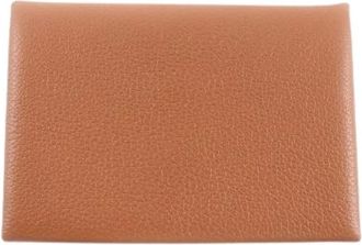 Herm&egrave;s Pre-owned Calvi Duo Coin Case - Dames - Vintage Accessoires - Bruin - ONE Size - Leer - Vintage