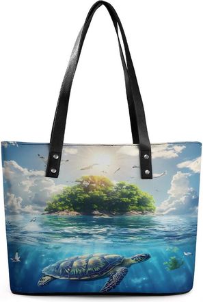 Generic Sea Turtles Tote Bags for Women Cute Shoulder Purses Handbags