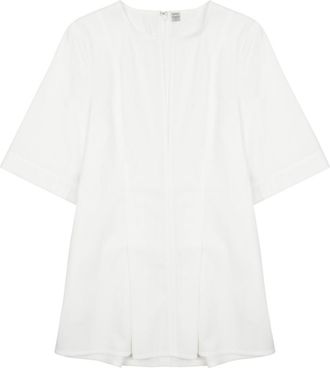 Toteme White Pleated V Neck Top