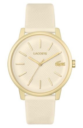 Lacoste 12.12 Move Silicone Strap Watch, 42mm in Ivory at Nordstrom
