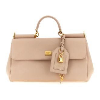 Dolce & Gabbana Tassen, Dames, Roze, ONE Size, Katoen, My Sicily Handtas